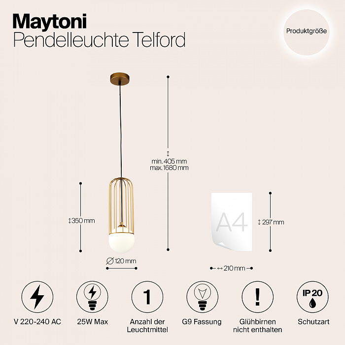 Светильник Maytoni P361PL-01G